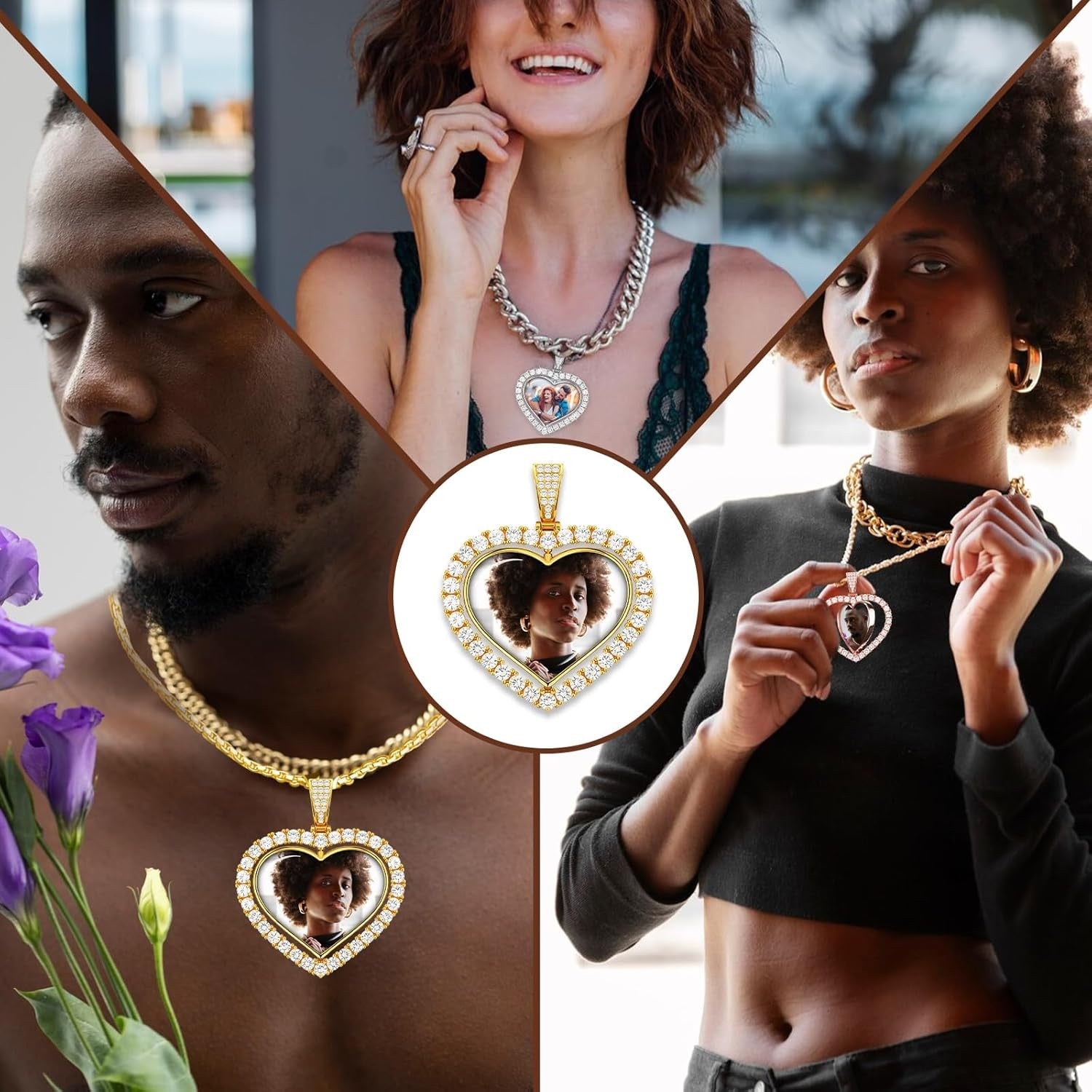 White Plated Cubic Zirconia Initial Necklace | Letter Dainty Necklaces for Women